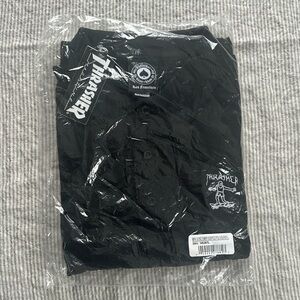 Thrasher Polo - Mini Gonz Embroidered - Black Lg